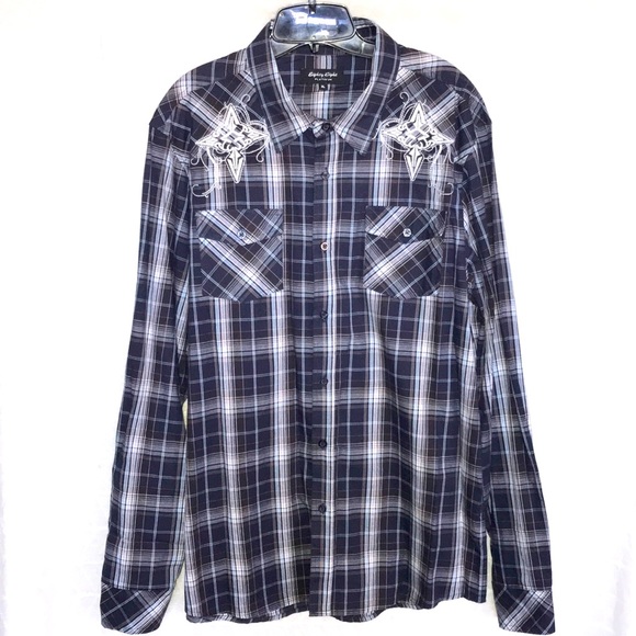 Plaid men’s blue shirt - Picture 2 of 7